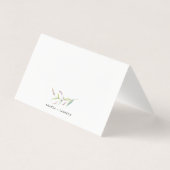 Pink Watercolor Bohemian Wreath Floral Place Card (Back)