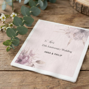 Pink Watercolor boho succulent vintage floral Paper Dinner Napkins