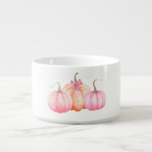 Pink Watercolor Bow Pumpkins For Fall