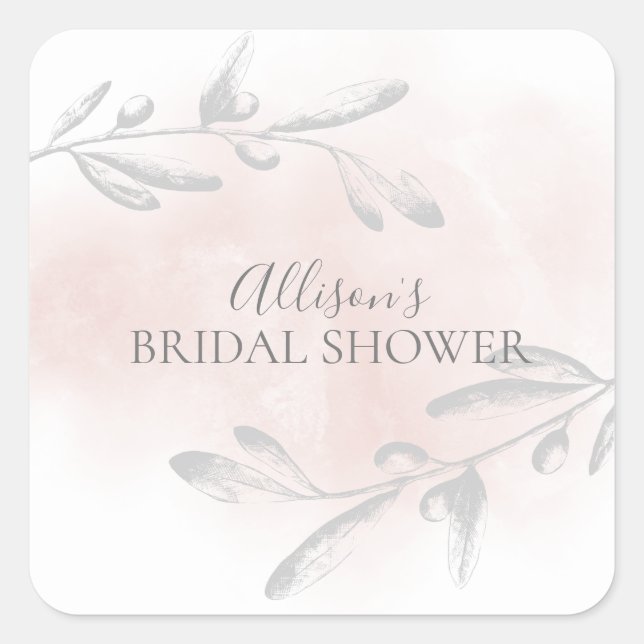 Pink Watercolor Bridal Shower Envelope Seal (Front)