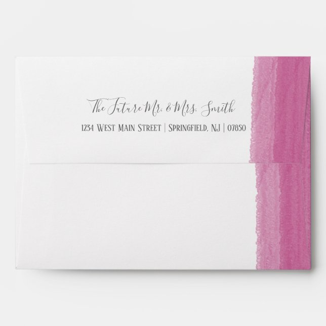 Pink Watercolor Brushstroke Envelope (Back (Top Flap))