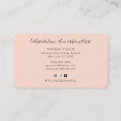 Pink Watercolor Brushstroke Glitter Confetti Logo Business Card (Back)