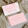 Pink watercolor brushstroke makeup typography business card