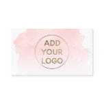 Pink watercolor brushstroke upload your logo business card Pink watercolor brushstroke upload your logo business card