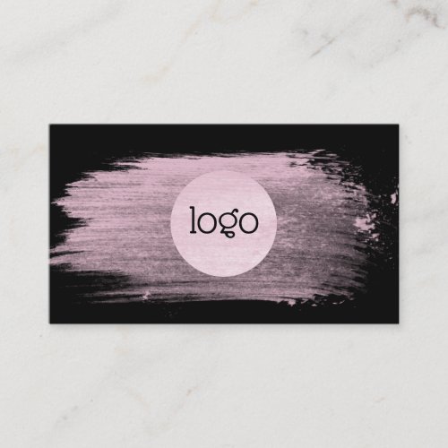 Pink watercolor brushstroke your logo professional business card