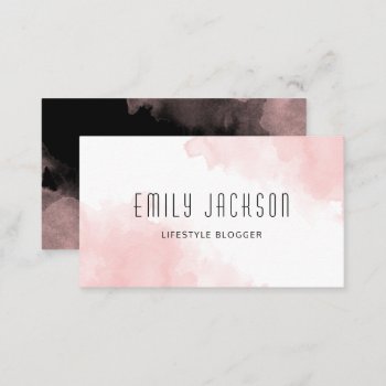 Pink Watercolor Business Card by charmingink at Zazzle