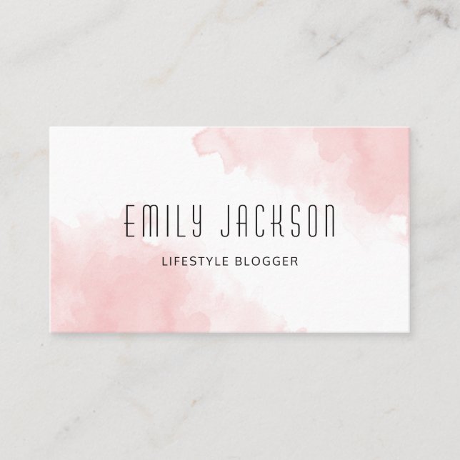 Pink Watercolor Business Card (Front)