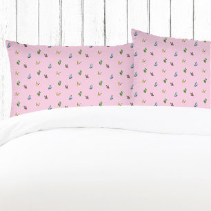 Pink Watercolor Butterfly Pattern Aesthetic  Pillow Case