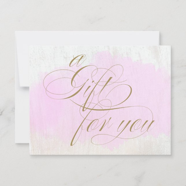 Pink Watercolor Calligraphy Gift Certificate (Front)