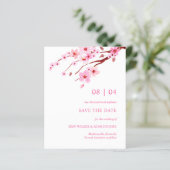 Pink Watercolor Cherry Blossom  Save The Date (Standing Front)