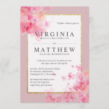 Pink Watercolor Cherry Blossoms Wedding