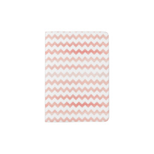 Pink Watercolor Chevron Zigzag Pattern Passport Holder