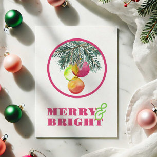 Pink Watercolor Christmas Cards