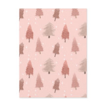 Pink watercolor christmas tree illustration