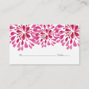 Pink Watercolor Chrysanthemum Place Cards