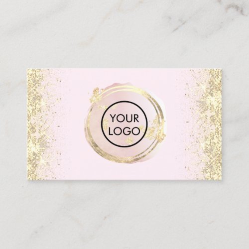  pink watercolor circle on pale pink business card