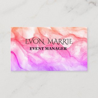 Pink Watercolor Csutom Busines Card