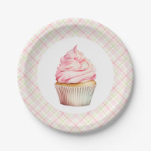 Pink Watercolor Cupcake