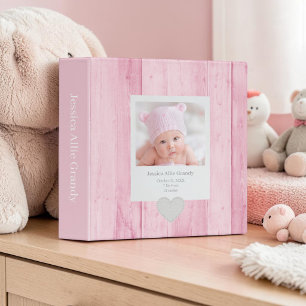 Pink Watercolor Custom Baby Photos Min 3 Ring Binder