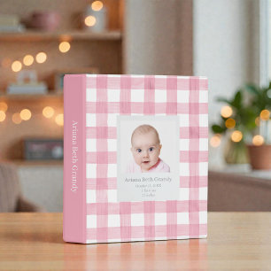 Pink Watercolor Custom Personalized Baby Photos Mini Binder