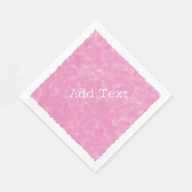 Pink Watercolor Custom Text Baby Shower Napkins (Corner)