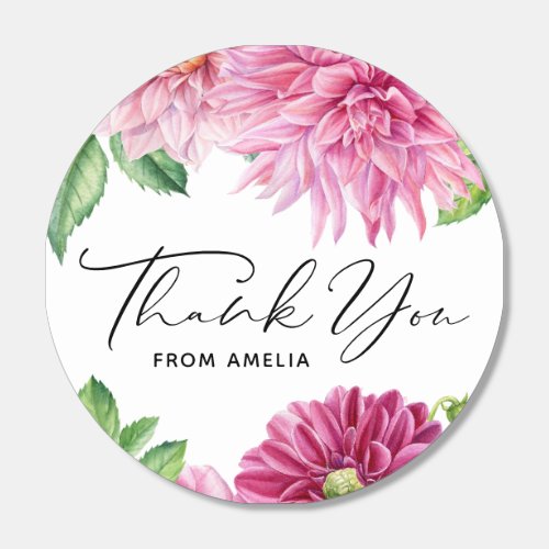 Pink Watercolor Dahlia Flowers Botanical Birthday Hershey®'s Kisses®