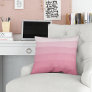 Pink Watercolor Dip Dye Gradient Stripe Throw Pillow