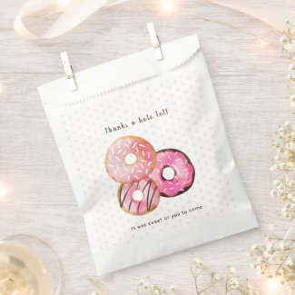 Pink Watercolor Donuts Sprinkle Baby Shower Favor Bag