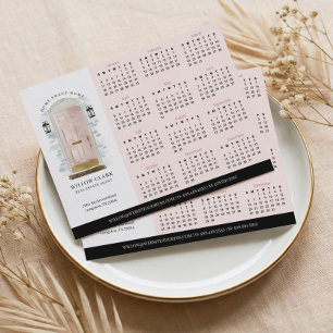 Pink Watercolor Door Real Estate 2026 Calendar Postcard