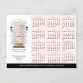Pink Watercolor Door Real Estate Calendar 2024 Postcard (Front)