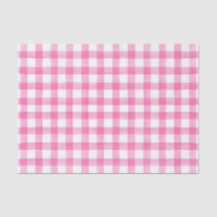 Pink Watercolor Dots Gingham Tissue Paper
