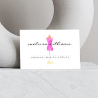 Pink Watercolor Dress Mannequin Fashion Boutique Business Card