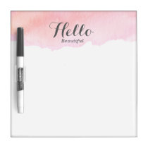Pink Watercolor Dry-Erase Board