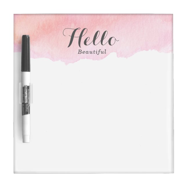 Pink Watercolor Dry-Erase Board (Front)