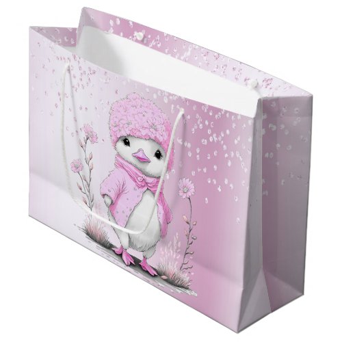 Pink Watercolor Duck Gift Bag