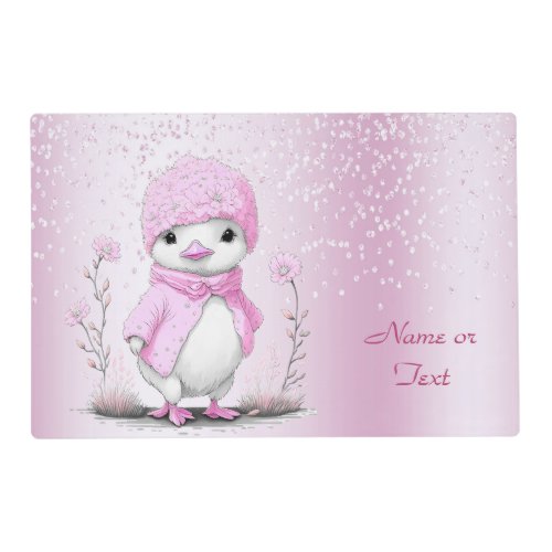 Pink Watercolor Duck Placemat