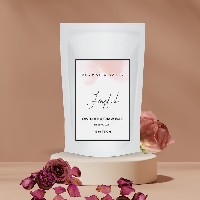 Pink Watercolor Elegant Herbal Bath Label (Creator Uploaded)