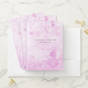 Pink Watercolor Elegant Pocket Folder