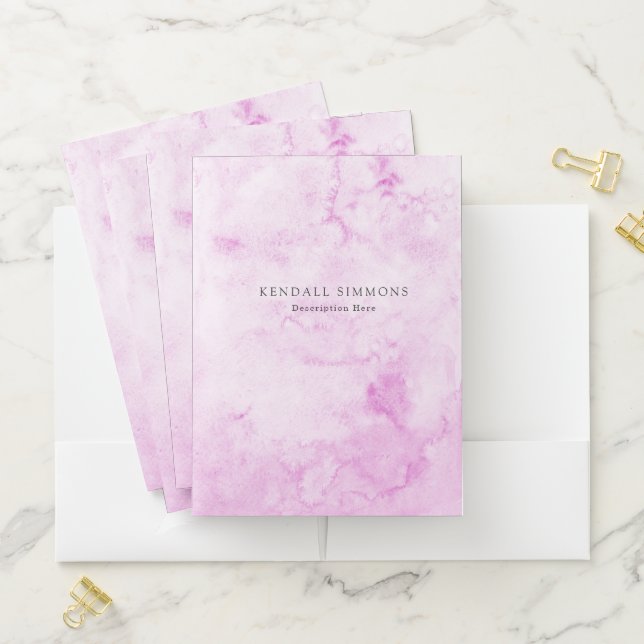 Pink Watercolor Elegant Pocket Folder (In Situ)