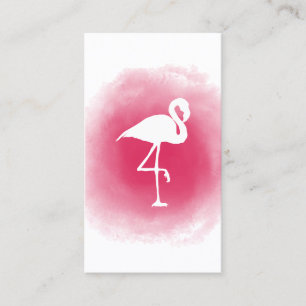 Pink Watercolor Flamingo Business Card
