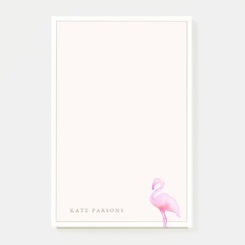 Pink Watercolor Flamingo Notepad