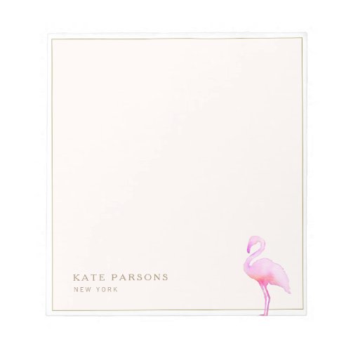 Pink Watercolor Flamingo Notepad