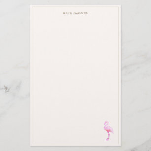 Pink Watercolor Flamingo Notepad Stationery