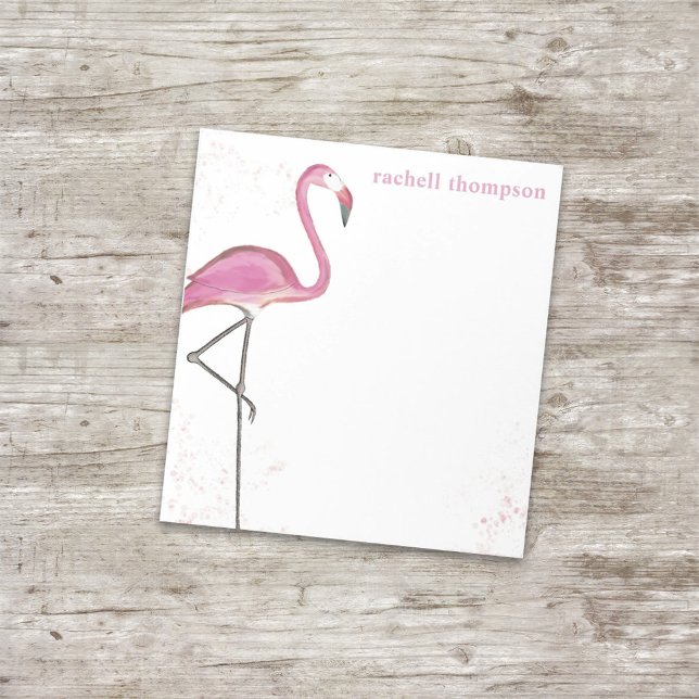 Pink Watercolor Flamingo Simple Stylish Chic  Notepad (Creator Uploaded)