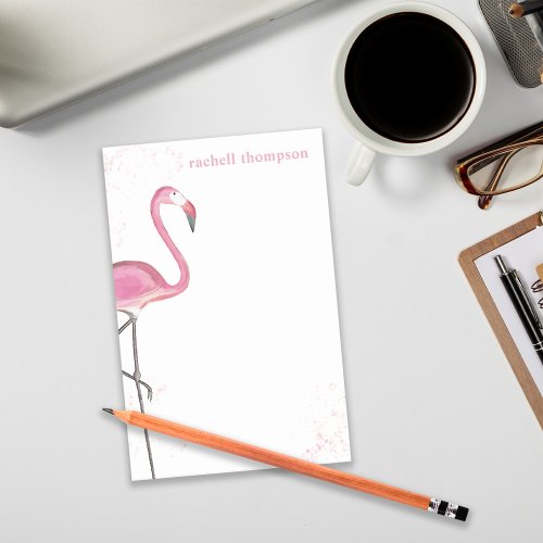Pink Watercolor Flamingo Simple Stylish Chic Post_it Notes