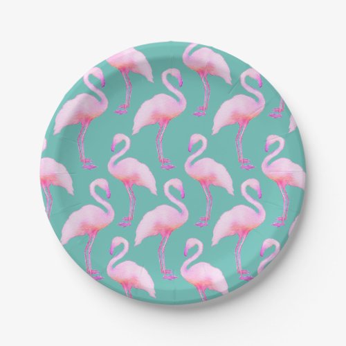 Pink Watercolor Flamingo  Tissue Paper Can Cooler  Paper Plates