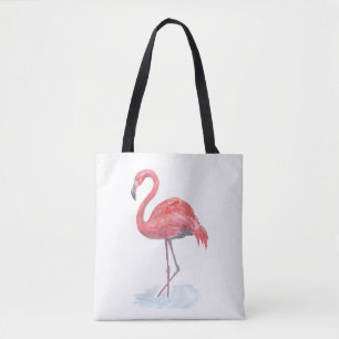 Pink watercolor Flamingo . Tote Bag