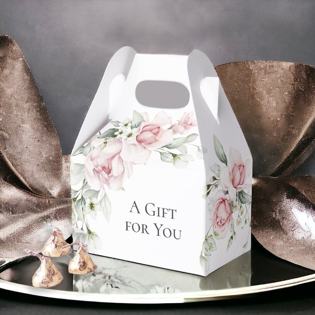 Pink Watercolor Floral A Gift for You Favor Boxes (Creator Uploaded)