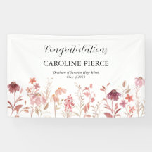 Pink Watercolor Floral Banner