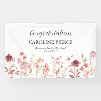 Pink Watercolor Floral Banner